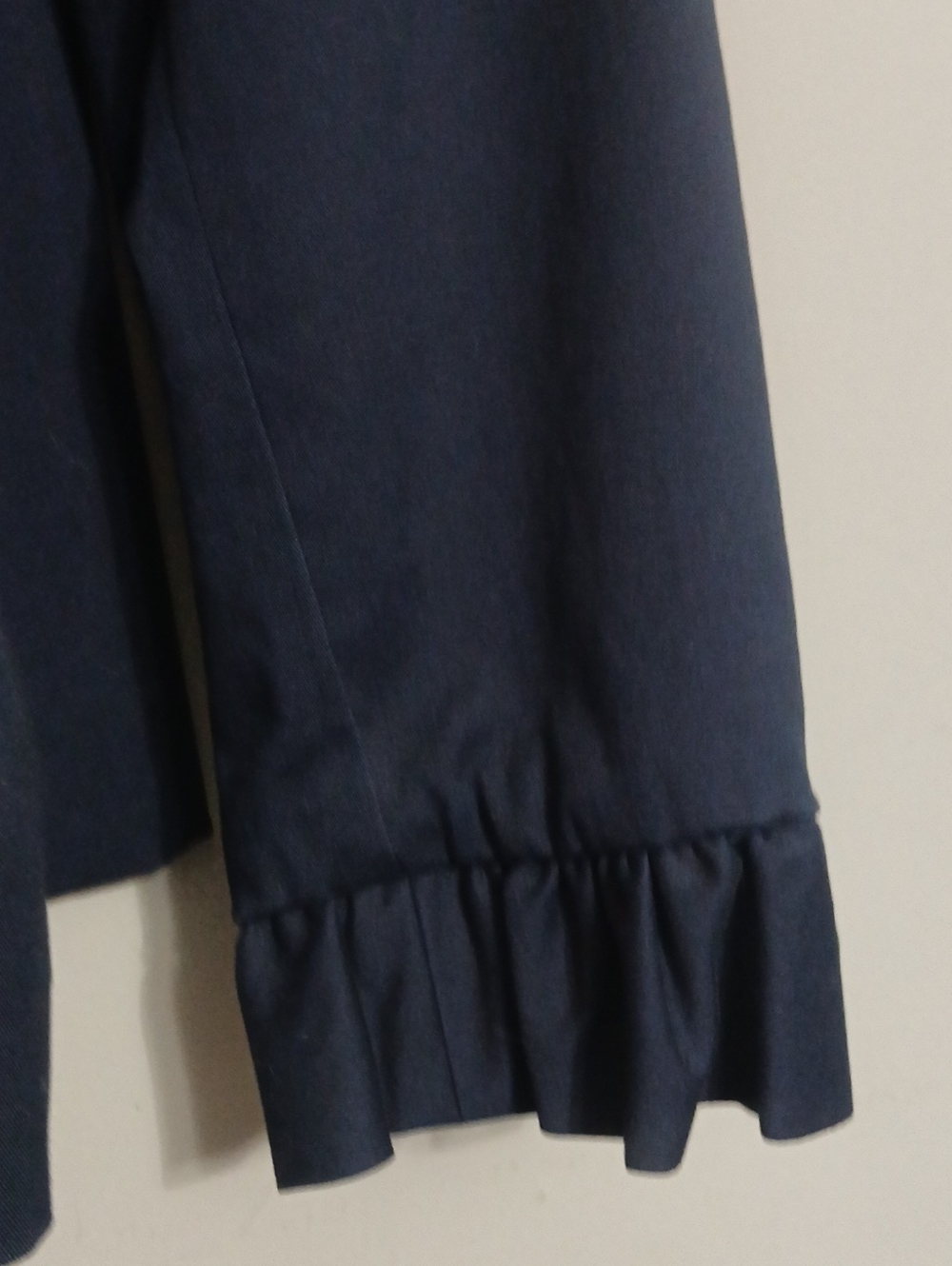 Women’s Navy Ruffle Collar Jacket - Picture 4 of 8